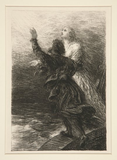 フライング・ダッチマン: 第3幕、センタとオランダ人の恍惚 作： Ignace Henri Jean Fantin Latour