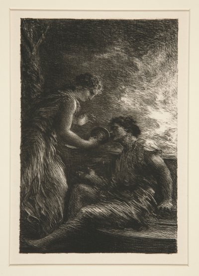 La Valkyrie: acte I, Sieglinde et Siegmund (ワルキューレ: 第 1 幕、ジークリンデとジークムント) 作： Ignace Henri Jean Fantin Latour