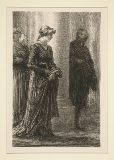 ニュルンベルクの巨匠たち: 第 1 幕、ワルサーとの出会い 作： Ignace Henri Jean Fantin Latour