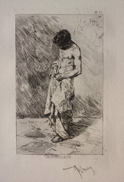ノミを探す男 作： Ignace Henri Jean Fantin Latour