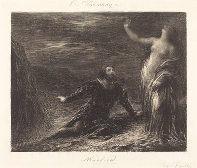マンフレッドとアスタルテ（二皿目） 作： Ignace Henri Jean Fantin Latour