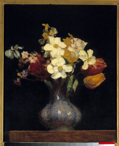 水仙とチューリップ アンリ・ファンタン・ラトゥールの絵画（ファンタン・ラトゥール 作： Ignace Henri Jean Fantin Latour