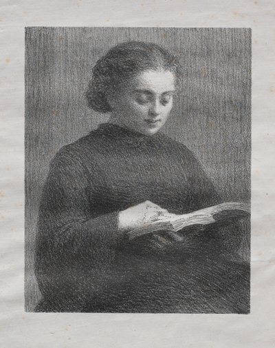 読書：アーティストの妹の肖像 作： Ignace Henri Jean Fantin Latour