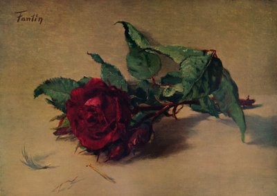 赤いバラ、c1864、1938 作： Ignace Henri Jean Fantin Latour
