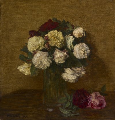 花瓶のバラ、1878 作： Ignace Henri Jean Fantin Latour