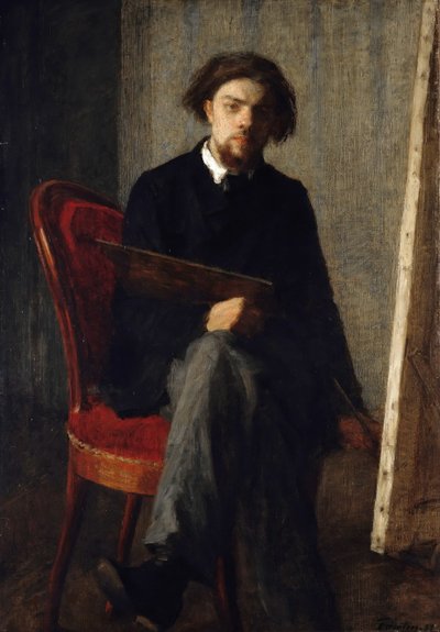 自画像、1858年。 作： Ignace Henri Jean Fantin Latour