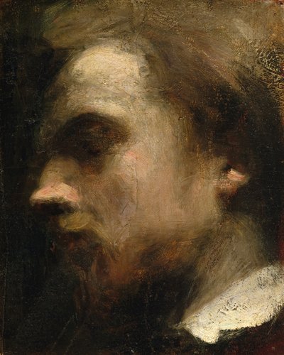 自画像、ca。 1858年。 作： Ignace Henri Jean Fantin Latour