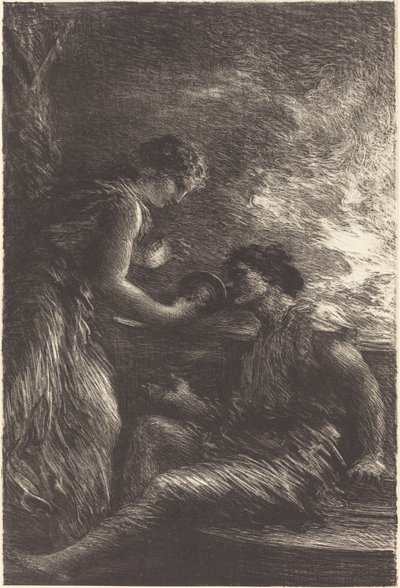 「ワルキューレ」第1幕よりジークリンデとジークムント 作： Ignace Henri Jean Fantin Latour