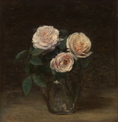 バラのある静物 作： Ignace Henri Jean Fantin Latour