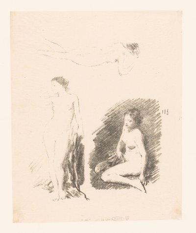 3人の裸の女性の学習シート 作： Ignace Henri Jean Fantin Latour