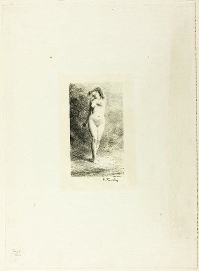 正面から見た立ち女性の習作 作： Ignace Henri Jean Fantin Latour