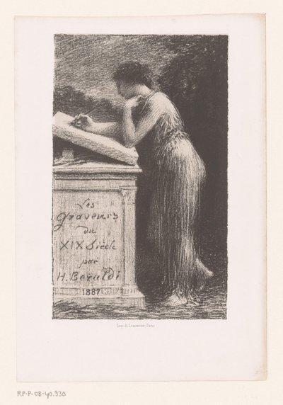 タイトル: 19 世紀の彫刻家 リソグラフィー 作： Ignace Henri Jean Fantin Latour