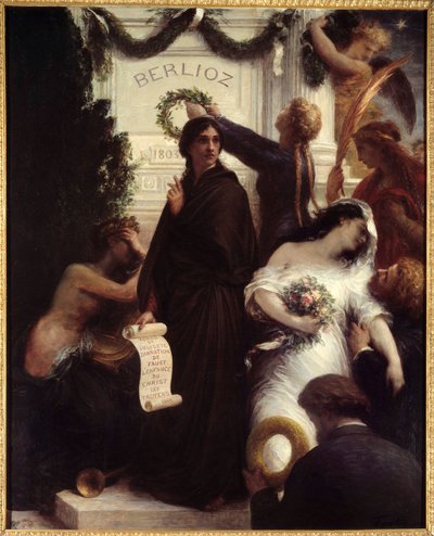 ベルリオーズへの賛辞ヘクトル・ベルリオーズ（フランスの作曲家、1803-1869年）。アンリ・ファンタン・ラトゥールの絵画（ファンタン・ラトゥール 作： Ignace Henri Jean Fantin Latour