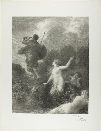 神々の黄昏 ジークフリートとラインの乙女たち 作： Ignace Henri Jean Fantin Latour