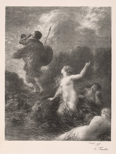神々の黄昏：ジークフリートとラインの乙女たち 作： Ignace Henri Jean Fantin Latour