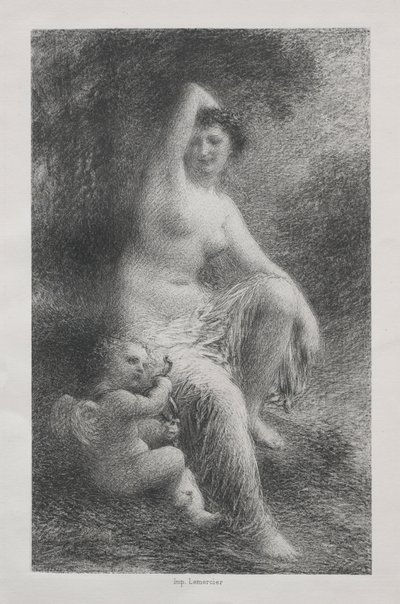 ヴィーナスとキューピッド 作： Ignace Henri Jean Fantin Latour