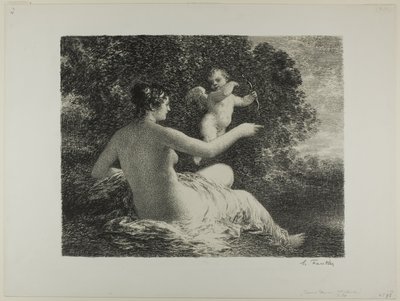 ヴィーナスとキューピッド、大皿 作： Ignace Henri Jean Fantin Latour