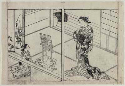 鏡台の横にいる女性と子供 作： Ignace Henri Jean Fantin Latour