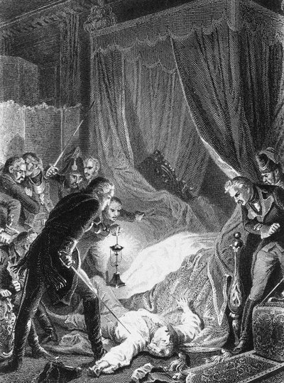1801年、1874年3月12日のポール1世の暗殺 作： Henri Felix Emmanuel Philippoteaux