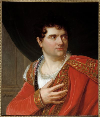 モンターノ・ドゥ・ベルトン役の歌手Jean Baptiste Sauveur Gavaudan（1772 - 1840）の肖像。アンリ・フランソワ・リーズネル（1767-1828）による絵画。キャンバスに油彩。薄さ：0.68 x 0.55m。パリ、カルナヴァレ美術館 作： Henri Francois Riesener