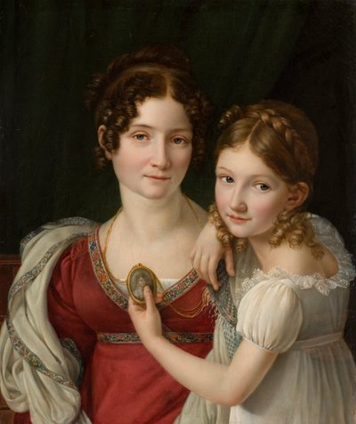 娘と母の肖像、1816-1822年。 作： Henri Françoiss Riesener