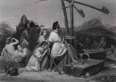 ミディアンの地でのモーセ（彫刻 作： Henri Frederic (after) Schopin