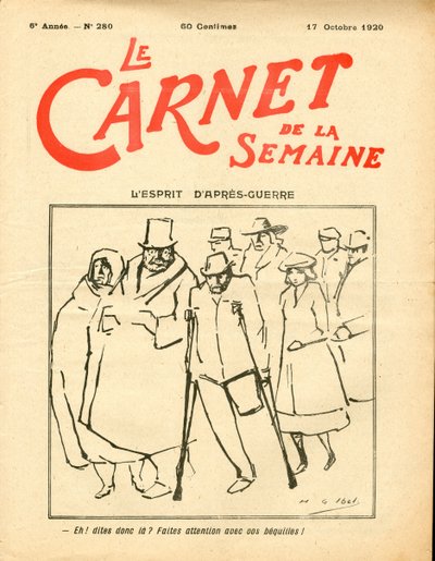 Le Carnet de la semaine "の表紙、カラーの風刺画 作： Henri Gabriel Ibels