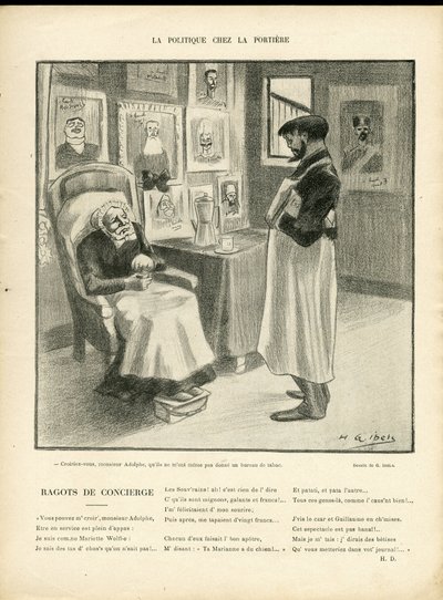 H.G.イベルス（1867-1936）のイラスト（Le Rire, 08/01/10） - ポルティエールの政治 - 外国の主権者、識別者 - Loubet Emile 作： Henri Gabriel Ibels