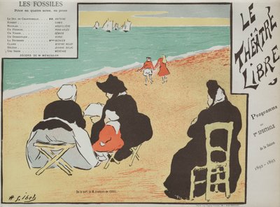 テアトルリブレ作のLes Fossilesプログラム、1892年。 作： Henri Gabriel Ibels