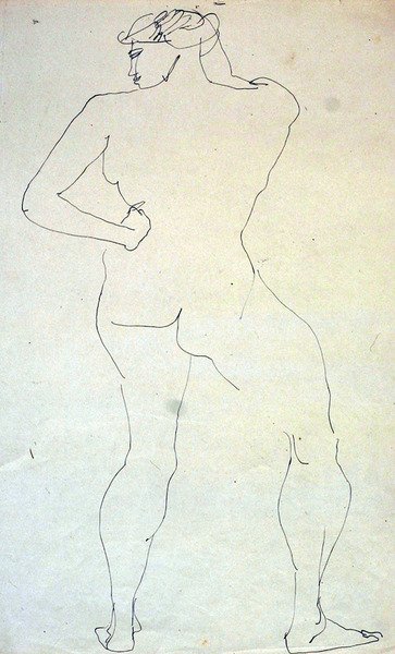後ろから見た女性のヌード 作： Henri Gaudier Brzeska