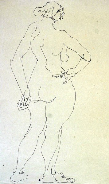 腰に手を当てた女性のヌード 作： Henri Gaudier Brzeska