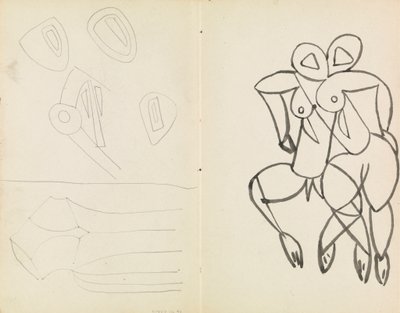 5つの抽象スケッチと男性と女性の習作 作： Henri Gaudier Brzeska