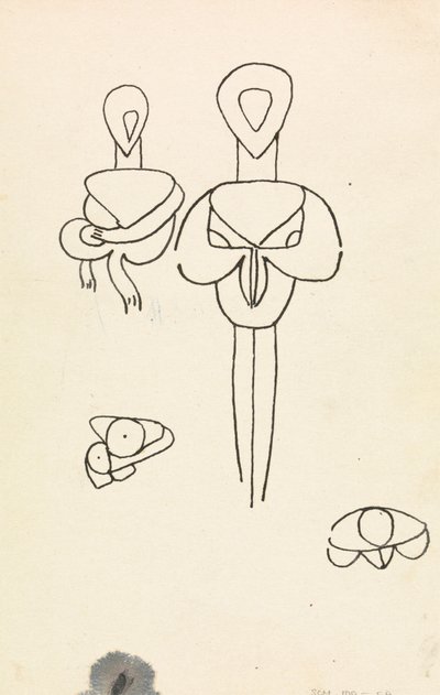 2 つの図案の 4 つのスタディ 作： Henri Gaudier Brzeska