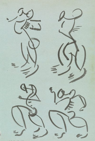 踊る人物に関する 4 つの研究 作： Henri Gaudier Brzeska