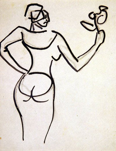 花束を持つ女性 作： Henri Gaudier Brzeska
