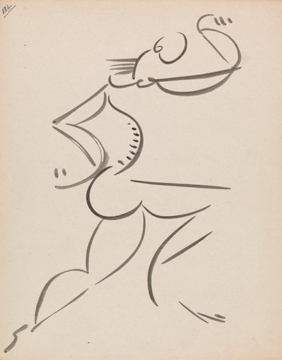 男性の踊る姿、プロフィール 作： Henri Gaudier Brzeska