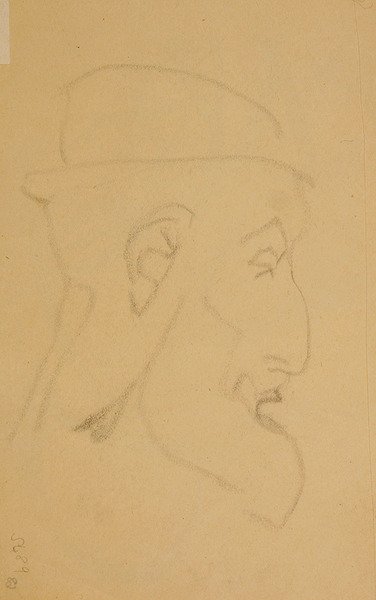 老人の肖像、右横顔 作： Henri Gaudier Brzeska