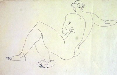 リクライニングした女性のヌードを後ろから 作： Henri Gaudier Brzeska