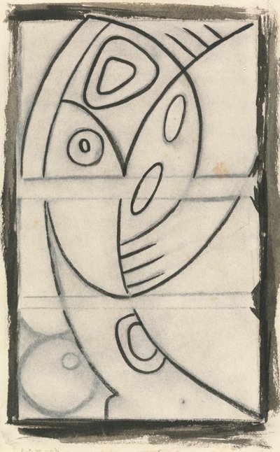 抽象的な女性像のレリーフ デザイン 作： Henri Gaudier Brzeska