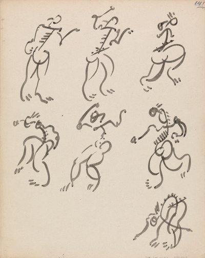3 つのレジスターで 7 つの踊る人物 作： Henri Gaudier Brzeska