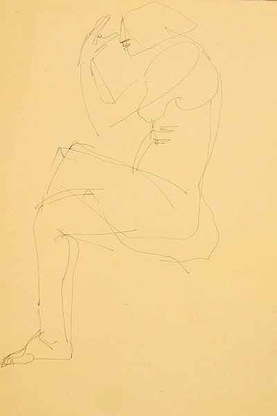 ソフィーのヌード、座っている、足を組んでいる 作： Henri Gaudier Brzeska