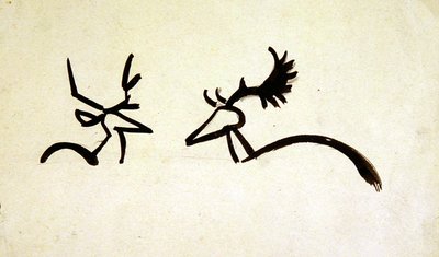 クワガタ（紙に鉛筆の上に黒く塗ったもの） 作： Henri Gaudier Brzeska
