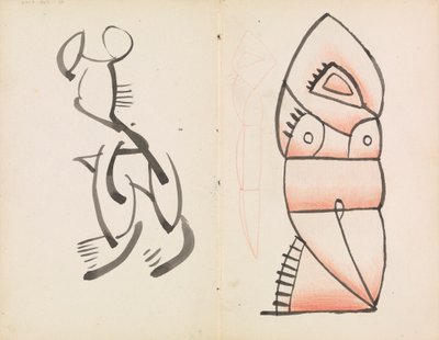 立体彫刻、しゃがみ像の習作 作： Henri Gaudier Brzeska