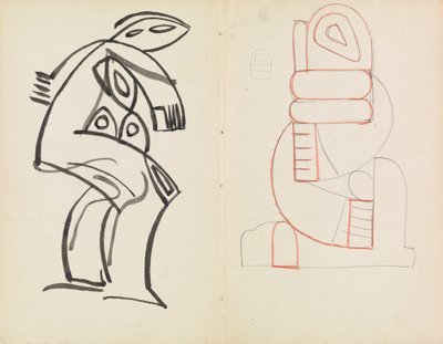 Estudo de uma Figura Feminina, Estudo de Figura Abstrata 作： Henri Gaudier Brzeska