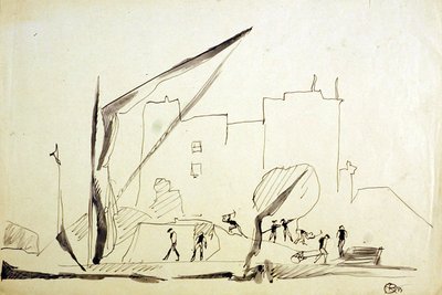 ロンドン埠頭のテムズ川船体 作： Henri Gaudier Brzeska