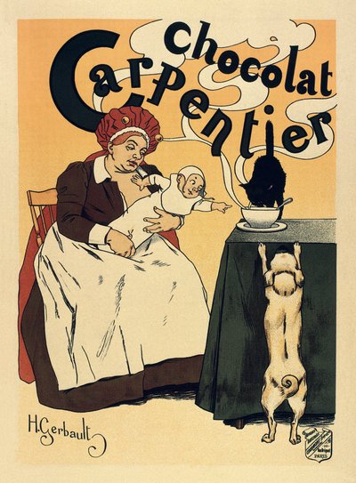 チョコレート飲料カーペンティエの広告、1900年頃（ポスター） 作： Henri Gerbault