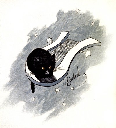 パリのキャバレー、ル・シャ・ノワール、1900年頃（イラスト） 作： Henri Gerbault