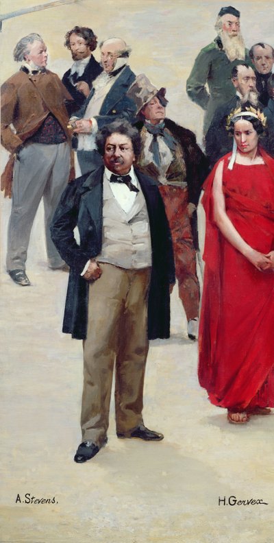 「世紀の歴史」のパノラマの断片、芸術家や俳優の肖像画、1889年 作： Henri Gervex