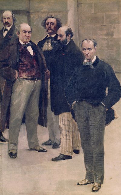 「世紀の歴史」のパノラマの断片、文学者の肖像画、1889年 作： Henri Gervex
