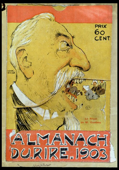 Caricatura de Justin-Louis-Emile Combes (1835-1921) comendo os clérigos, capa de 